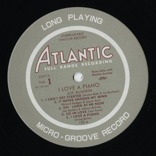 Joe Bushkin / ジョー・ブシュキン / I Love A Piano (ASLP-6)