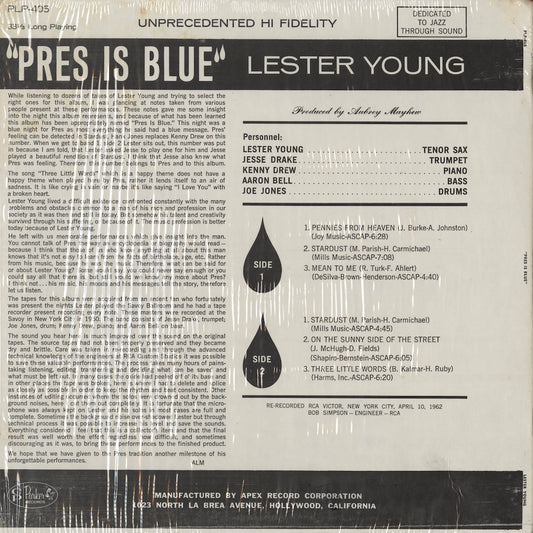 Lester Young / レスター・ヤング / Pres Is Blue (PLP-405)