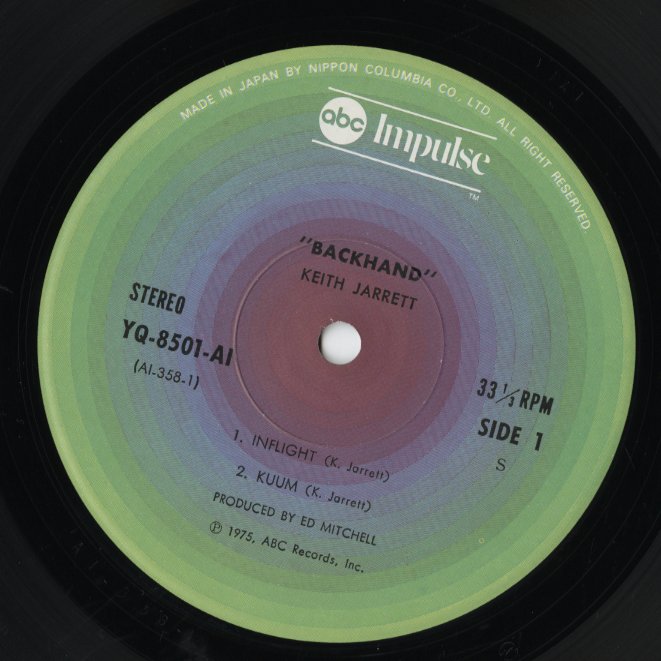 Keith Jarrett / キース・ジャレット / Backhand (YQ-8501-AI)