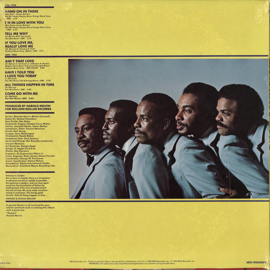 Harold Melvin & The Blue Notes / ハロルド・メルヴィン&ザ・ブルーノーツ / All Things Happen In Time (MCA-5261)
