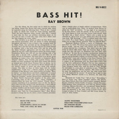 Ray Brown / レイ・ブラウン / Bass Hit! (MG V-8022)