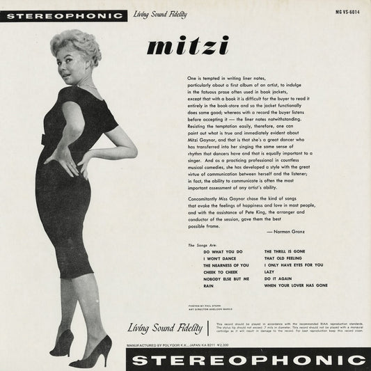 Mitzi Gaynor – Mitzi (23MJ 3194) LP 1982 JPN Verve・Polydor | 中古LP