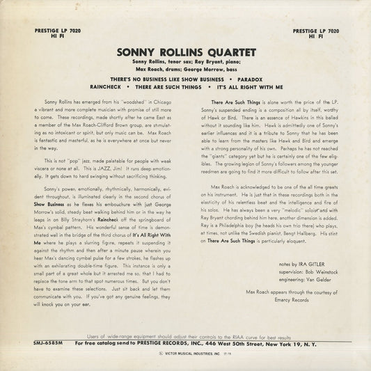 Sonny Rollins / ソニー・ロリンズ / Worktime (SMJ-6585M)