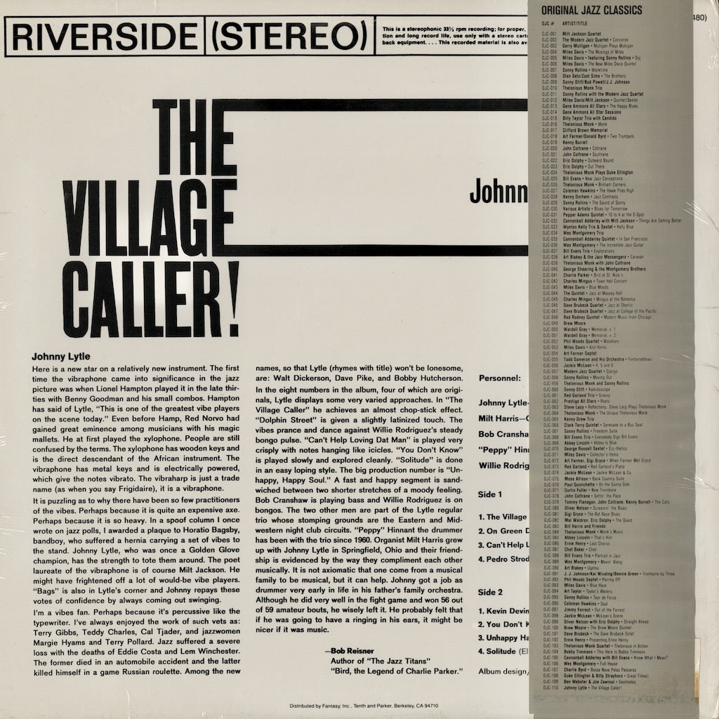 Johnny Lytle - The Village Caller! (OJC-110) LP 1984 US Riverside|中古LP