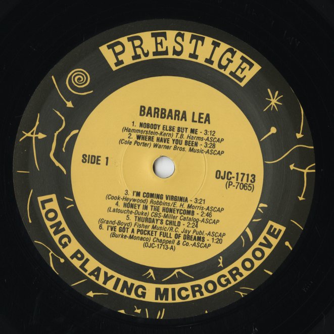 Barbara Lea / バーバラ・リー / Barbara Lea With The Johnny Windhurst Quintets (OJC-1713)