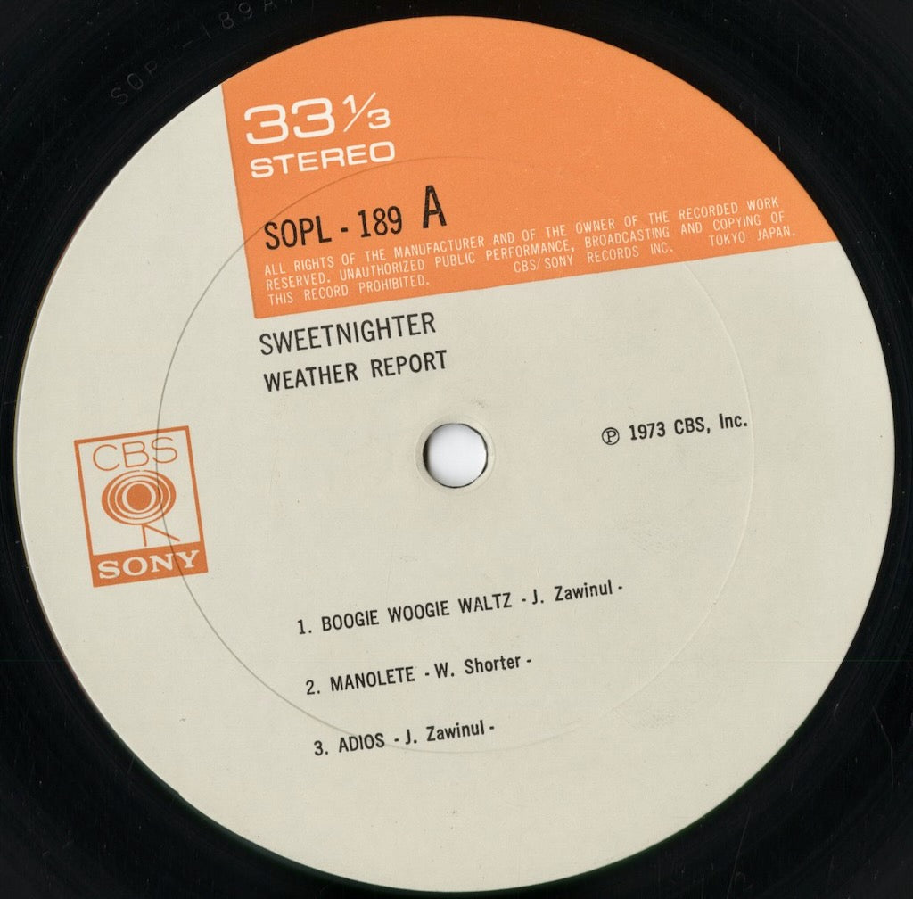 Weather Report - Sweetnighter (SOPL-189) LP 1973 JPN CBS Sony|中古LP