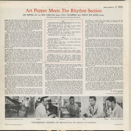 Art Pepper - Meets The Rhythm Section (C3532) 1957 US Contemporary|中古LP