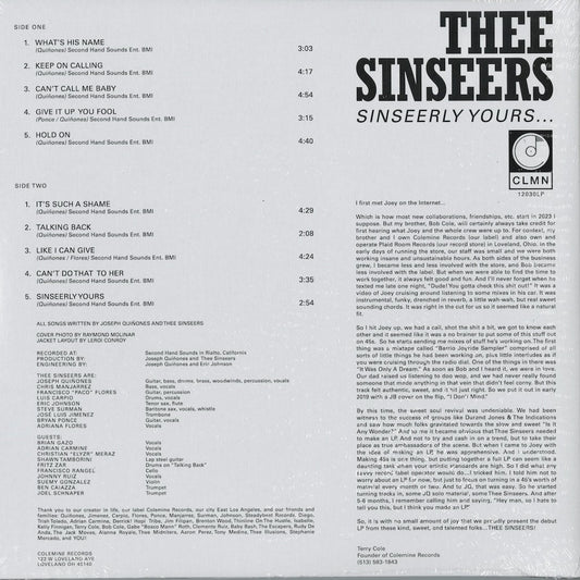 Thee Sinseers - Sinseerly Yours (CLMN 12030) 2024 US Colemine|新品LP