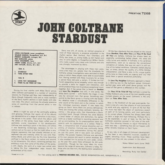 John Coltrane / ジョン・コルトレーン / Stardust (PRST 7268)