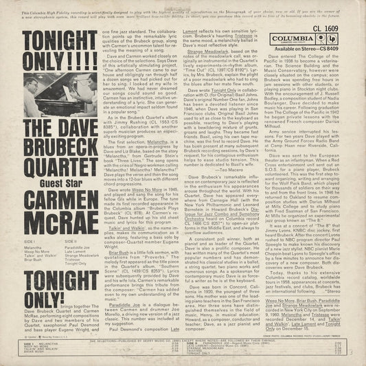 Dave Brubeck - Tonight Only! (CL 1409) LP 1961 US Columbia|中古LP