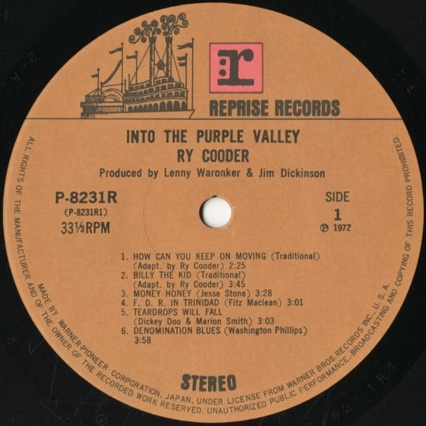 Ry Cooder / ライ・クーダー / Into The Purple Valley (P-8231R)