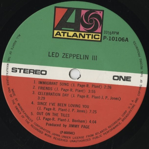 Led Zeppelin / レッド・ツェッペリン / III (P-10106A)
