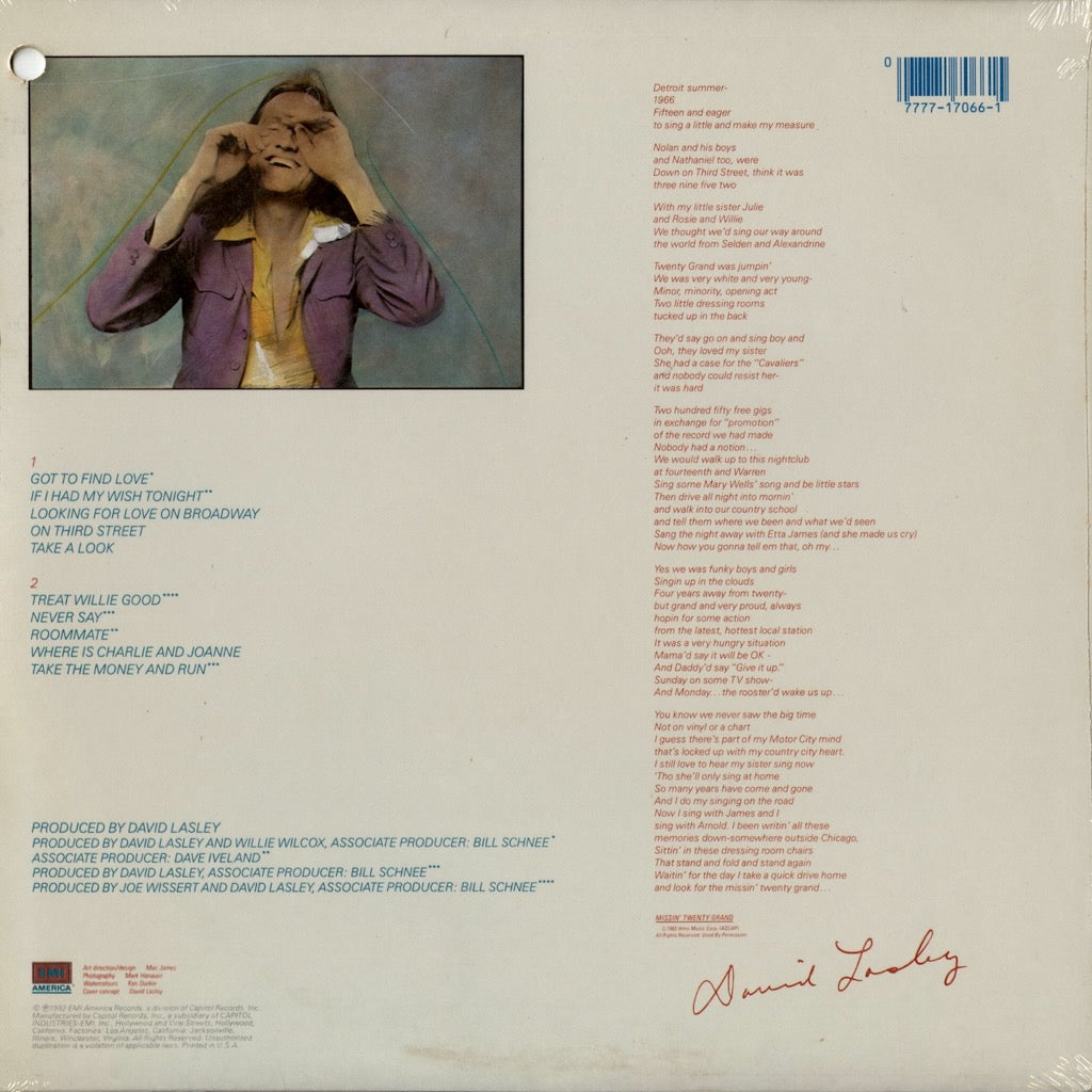David Lasley / デヴィッド・ラズリー / Missin' Twenty Grand (ST-17066)