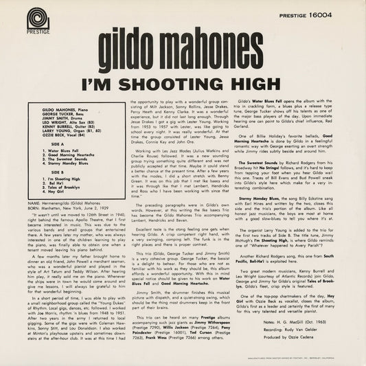 Gildo Mahones - I'm Shooting High (PR-16004) 1992 US Prestige|中古LP