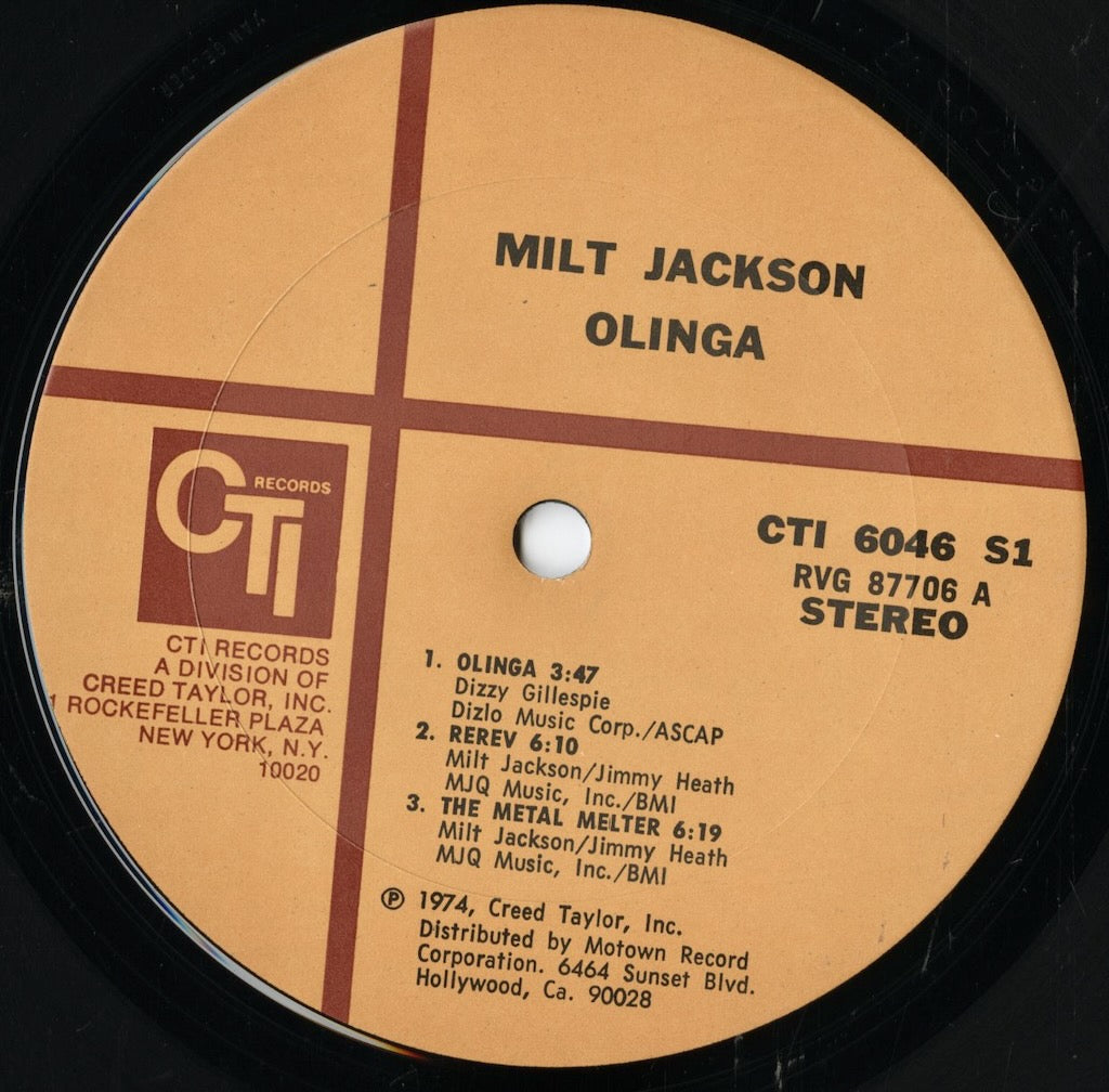 Milt Jackson / ミルト・ジャクソン / Olinga (CTI 6046 S1)