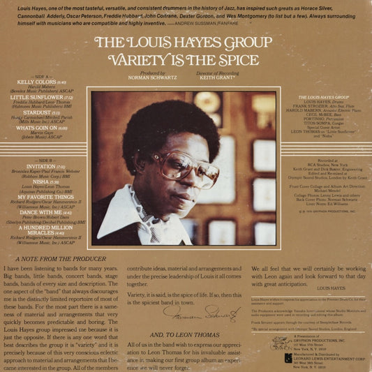 Louis Hayes / ルイス・ヘイズ・グループ / Variety Is The Spice (G 787)