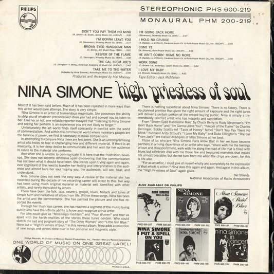 Nina Simone / ニーナ・シモン / High Priestess Of Soul (PHS 600-219)