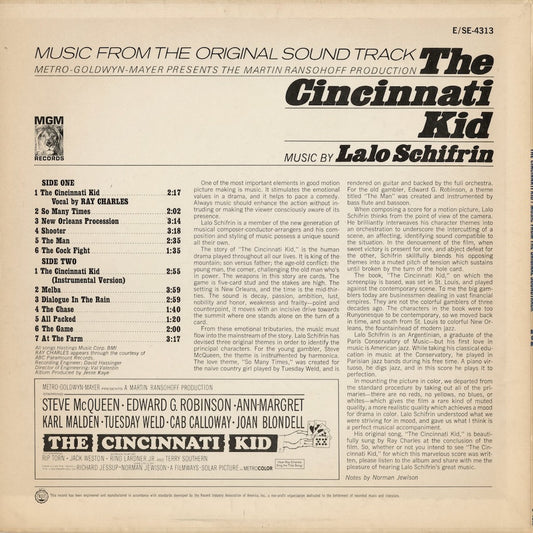 Lalo Schifrin - The Cincinnati Kid (E4313) 1965 US MGM|中古LP