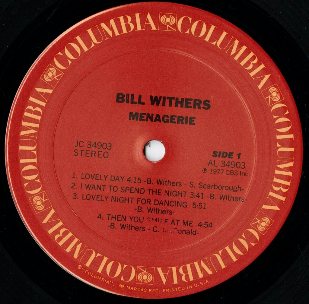Bill Withers / ビル・ウィザース / Menagerie (JC 34903)