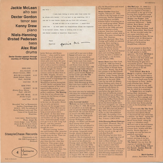 Jackie McLean & Dexter Gordon - The Meeting Vol. 1 (RJ-6003) LP 1974 Denmark SteepleChase