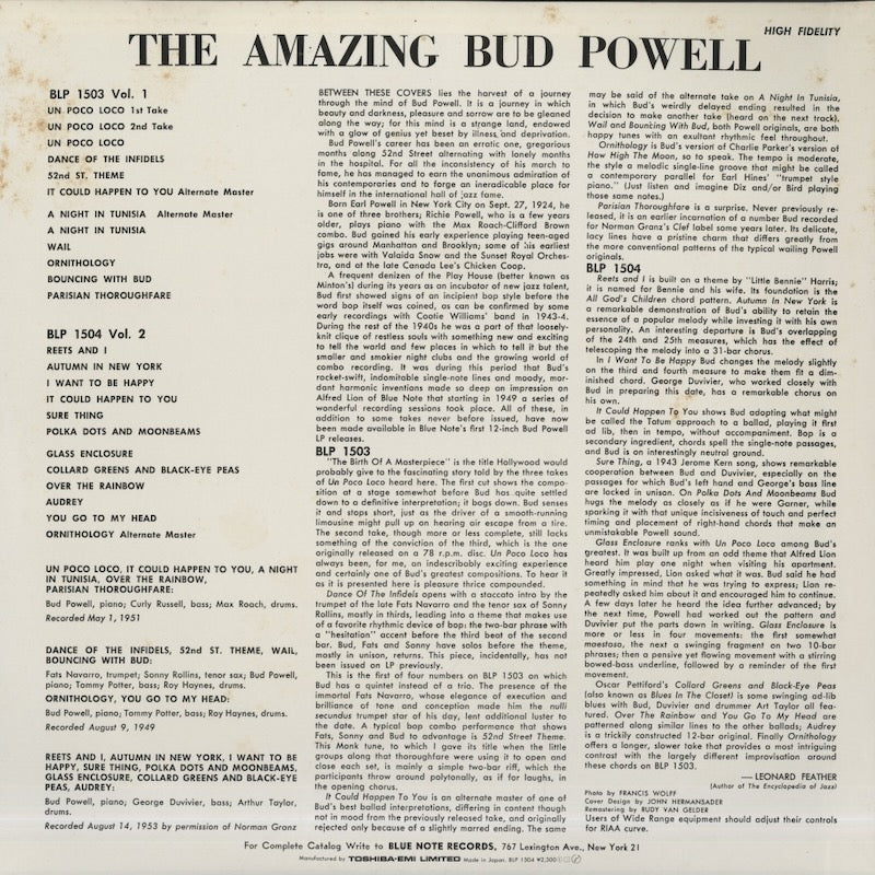 Bud Powell / バド・パウエル / The Amazing Bud Powell Volume 2 (BLP-1504)