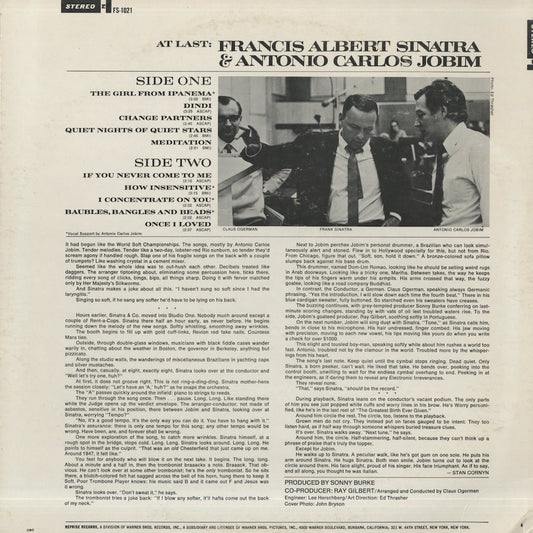 Francis Albert Sinatra & Antonio Carlos Jobim / フランク・シナトラ アントニオ・カルロス・ジョビン(FS-1021) Two-Tone Orange Lbl.