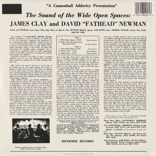 James Clay & David "Fathead" Newman - The Sound Of The Wide Open Spaces !!!! (OJC-257) 1986 US Riverside / Original Jazz Classics|中古LP