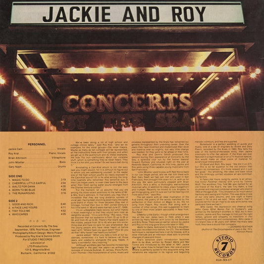 Jackie & Roy – Concerts By The Sea (KUX-93-CT) LP 1977 JPN Catalyst | 中古LP
