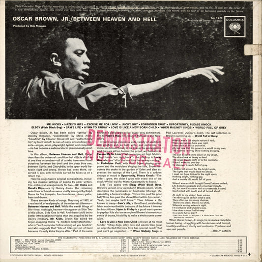 Oscar Brown Jr. / オスカー・ブラウン・ジュニア / Between Heaven And Hell (CL 1774)