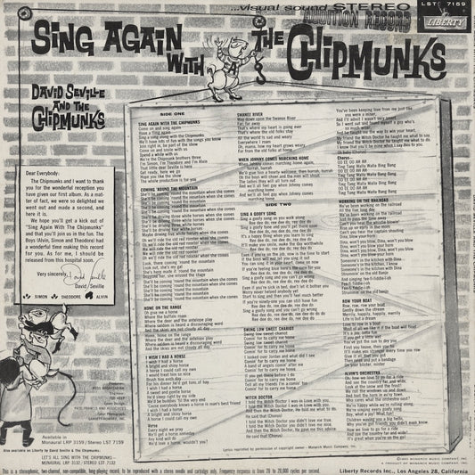 Chipmunks / チップマンクス / Sing Again With The Chipmunks (DLST 7159)