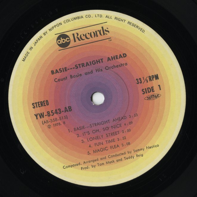 Count Basie / カウント・ベイシー / Straight Ahead (YW-8543-AB)