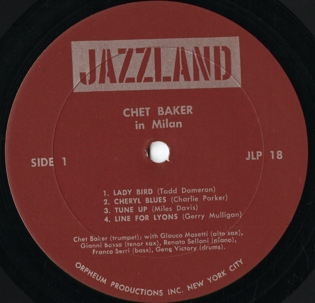 Chet Baker - In Milan (JLP-18) 1966 US Jazzland|中古LP