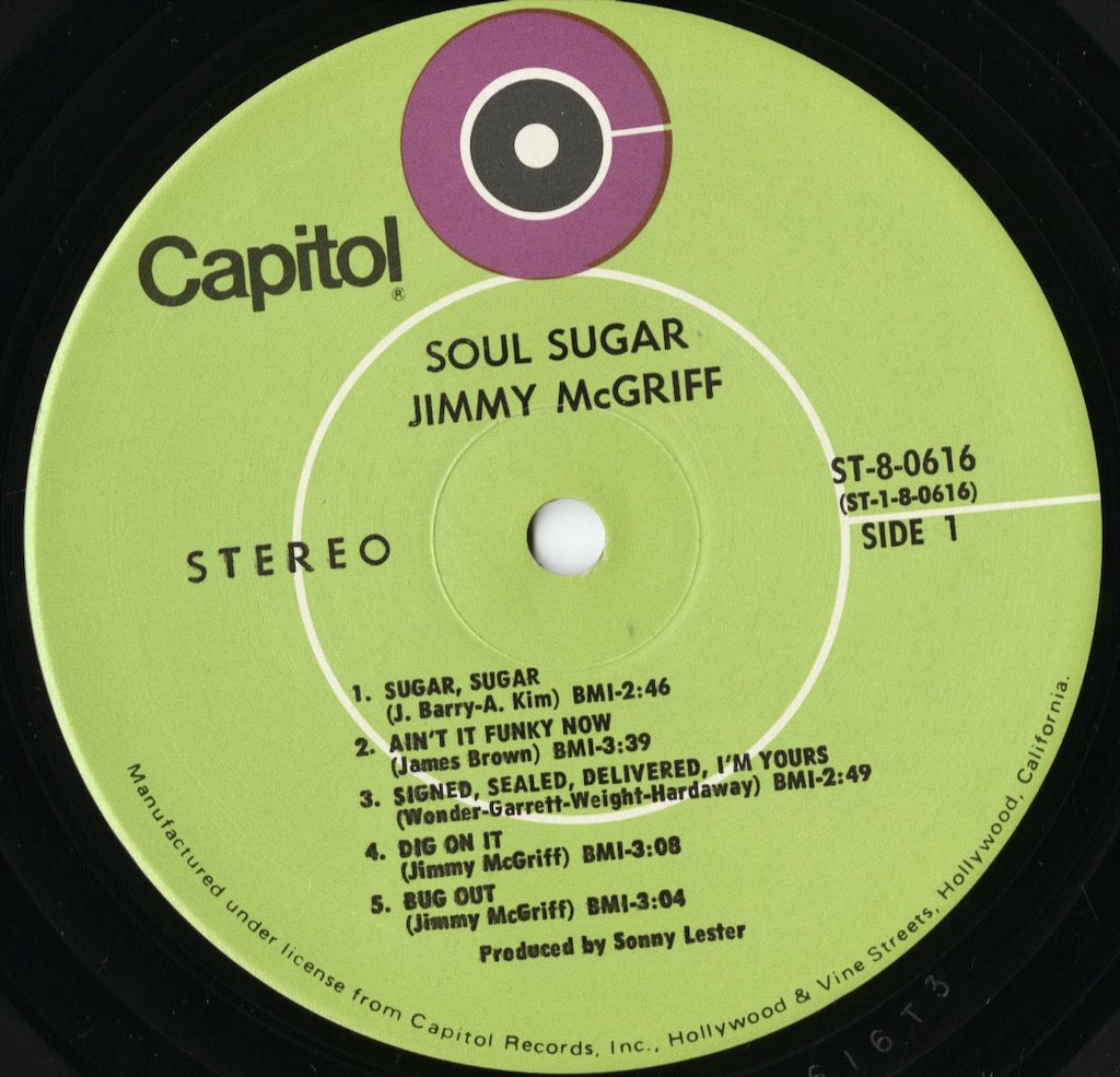 Jimmy McGriff - Soul Sugar (ST-8-0616) LP 1970 US Capitol|中古LP