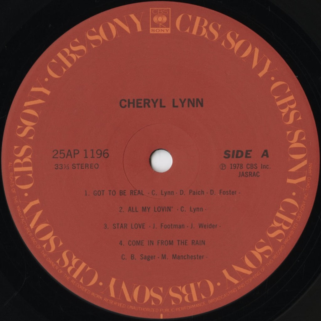 Cheryl Lynn - Cheryl Lynn (25AP 1196) 1979 JPN CBS/Sony|中古LP