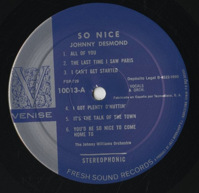 Johnny Desmond / ジョニー・デスモンド / So Nice! (FSR-729)