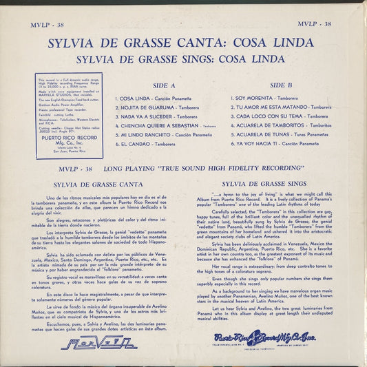 Sylvia De Grasse / シルヴィア・デ・グラッセ / Cosa Linda (LP-38)
