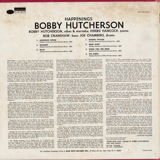 Bobby Hutcherson - Happenings (BST 84231) 1974 US Blue Note|中古LP