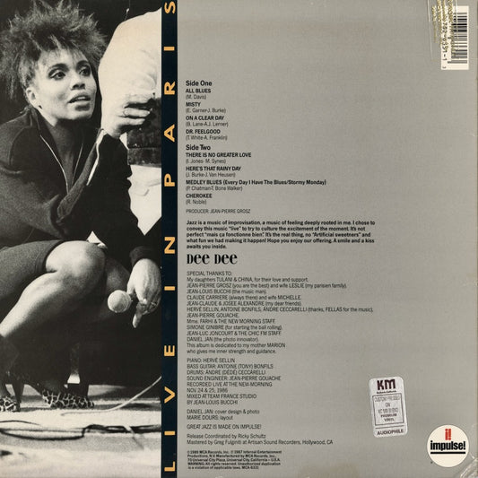 Dee Dee Bridgewater – Live In Paris (MCA-6331) LP 1987 US Impulse | 中古LP