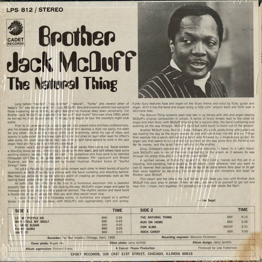 Brother Jack McDuff - The Natural Thing (LPS 812) 1968 US Cadet|中古LP