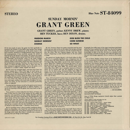 Grant Green - Sunday Mornin' (GXF 3173) 1979 JPN Blue Note|中古LP