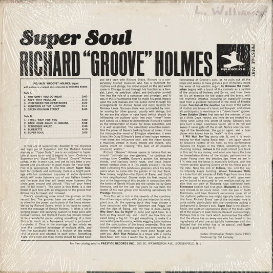 Richard Groove Holmes - Super Soul (PRST 7497) 1967 US Prestige|中古LP