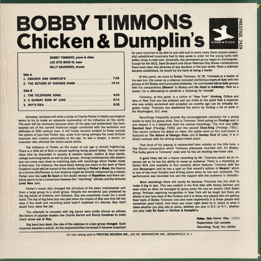 Bobby Timmons - Chicken & Dumplin's (PR7429) 1965 US Prestige|中古LP