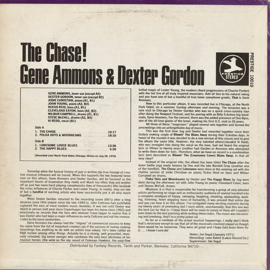 Gene Ammons & Dexter Gordon - The Chase! (PRT-10010) 1972 US Prestige|中古LP