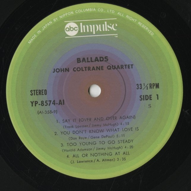 John Coltrane / ジョン・コルトレーン / Ballads (YP-8574-AI)