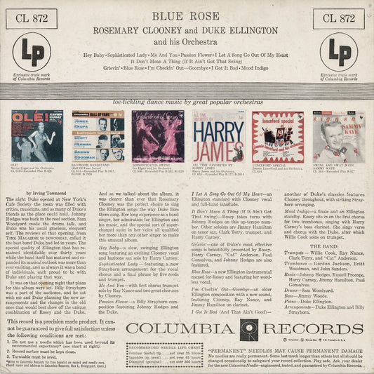 Rosemary Clooney And Duke Ellington And His Orchestra - Blue Rose (CL 872) 1956 US Columbia|中古LP