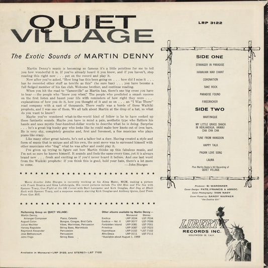 Martin Denny - Quiet Village (LRP 3122) 1960 US Liberty MONO|中古LP