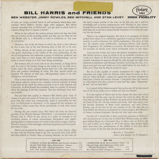 Bill Harris / ビル・ハリス / Bill Harris And Friends (3263)