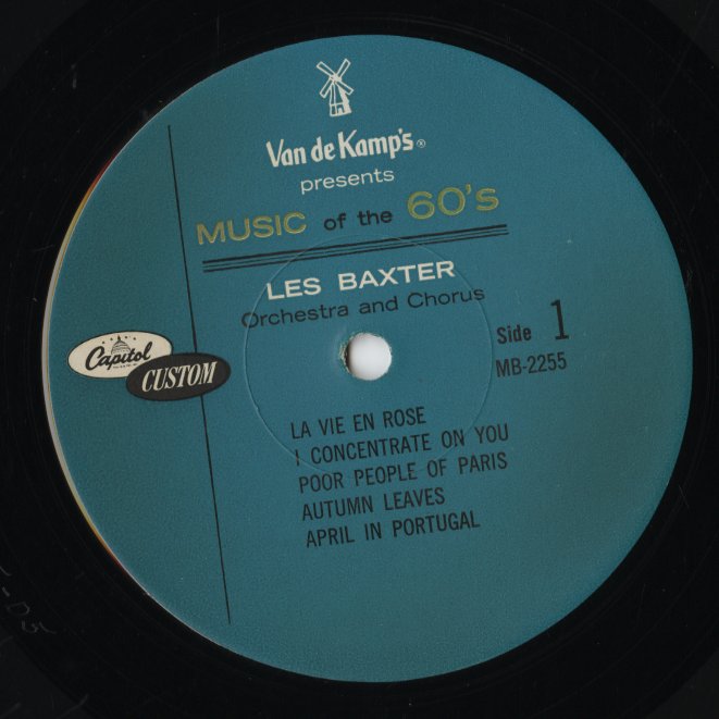 Les Baxter Orchestra And Chorus - Van De Kamp's Presents Music Of The 60's (MB-2255) LP 1962 US Capitol|中古LP