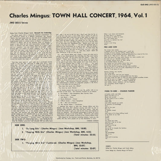 Charles Mingus / チャールズ・ミンガス / Town Hall Concert (OJC-042)