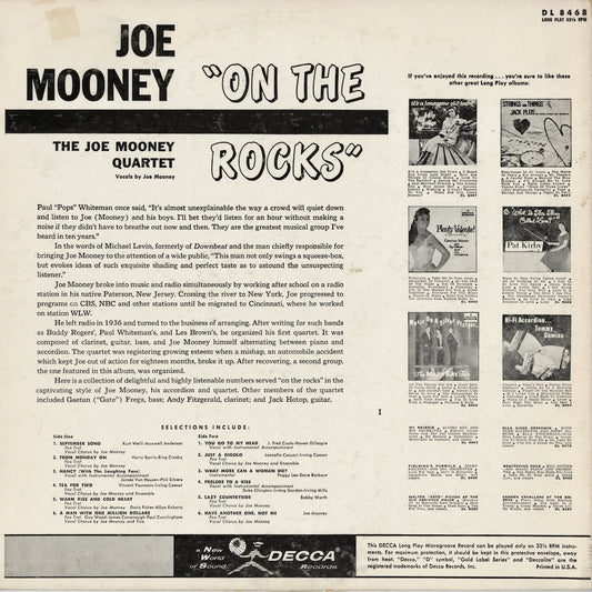 Joe Mooney – On The Rocks (DL 8468) LP 1957 US Decca | 中古LP